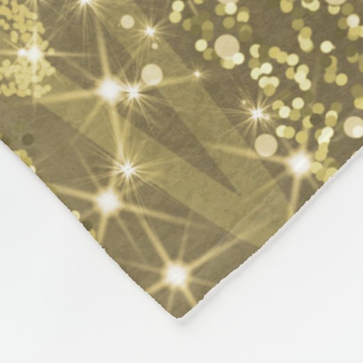 Christmas Sparkling Trees Gold Faux Silver Bow Fleecedecke (Ecke)