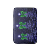 Christmas Sparkling Trees Navy Blue Green Bow Badematte (Vorderseite Vertikal)