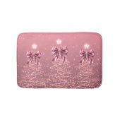 Christmas Sparkling Trees Pink Blush Faux Bow  Badematte (Vorderseite)
