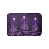 Christmas Sparkling Trees Purple Faux Bow Badematte (Vorderseite)