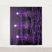 Christmas Sparkling Trees Purple Faux Bow Wandteppich (Vorderseite)