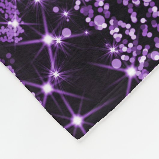 Christmas Sparkling Trees Purple Faux Silver Bow Fleecedecke (Ecke)