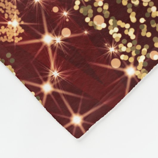 Christmas Sparkling Trees Red Gold Faux Bow  Fleecedecke (Ecke)