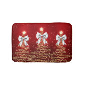 Christmas Sparkling Trees Red Gold Silver Bow Badematte (Vorderseite)