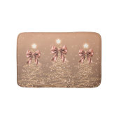 Christmas Sparkling Trees Rose Gold Faux Bow Badematte (Vorderseite)