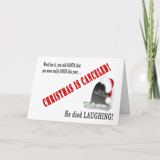 CHRISTMAS - SPASS - SANTA STARTETES LACHTEN FEIERTAGSKARTE (Vorderseite)