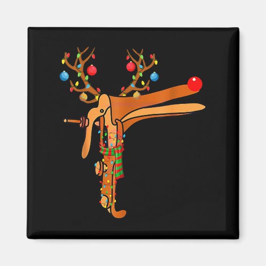 Christmas Speculum Reindeer Funny Xmas Nurse Midwi Magnet (Vorne)