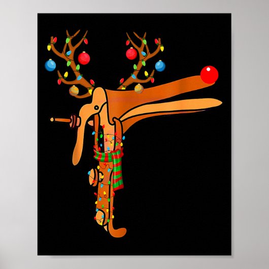 Christmas Speculum Reindeer Funny Xmas Nurse Midwi Poster (Vorne)