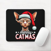 Christmas Sphynx Cat Merry Catmas Santa Hat Xmas Mousepad (Mit Mouse)