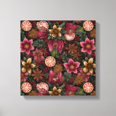 Christmas Spice & Floral Botanical Pattern Leinwanddruck (Vorderseite)