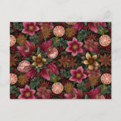 Christmas Spice & Floral Botanical Pattern Postkarte (Vorderseite)