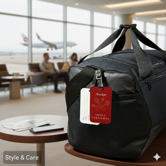 Christmas Spirit Custom Deep Red Name Gepäckanhänger