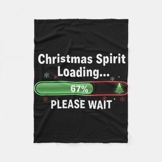 Christmas Spirit Loading 67 Percent Funny Tee Fleecedecke (Vorderseite)