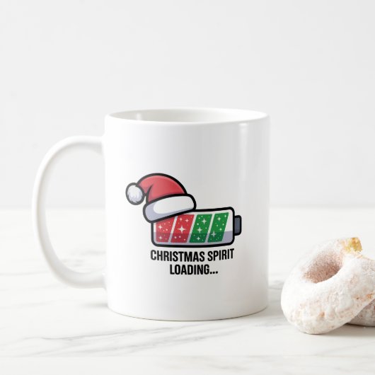 Christmas Spirit Loading Funny Holiday Kaffeetasse (Mit Donut)