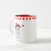 Christmas Spirit Snowman Zweifarbige Tasse (Vorderseite Links)