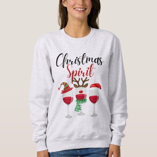 CHRISTMAS SPIRIT WEIN SWEATSHIRT (Vorderseite)
