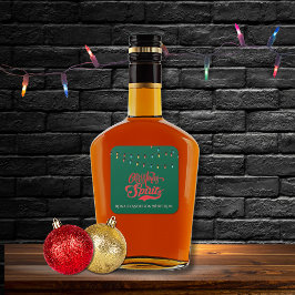 Christmas Spirits Custom Name Holiday Lights Green Quadratischer Aufkleber