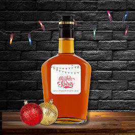 Christmas Spirits Custom Name with Holiday Lights Quadratischer Aufkleber