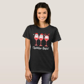 Christmas Spirits Glasses Of Wine Holiday T-Shirt (Vorne ganz)