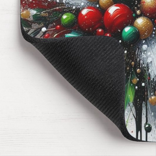 Christmas Splatter / White Bursts  Mousepad (Ecke)