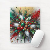 Christmas Splatter / White Bursts  Mousepad (Mit Mouse)