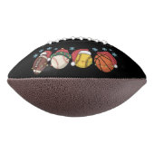 Christmas Sports Balls Lights Santa Family Sport Football (Gedreht 270)