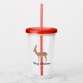 Christmas Springbok Acryltrinkbecher