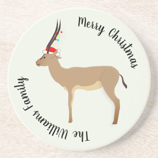 Christmas Springbok Getränkeuntersetzer (Vorne)