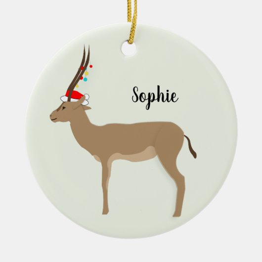 Christmas Springbok Keramik Ornament (Vorne)