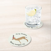 Christmas Springbok Runder Pappuntersetzer (Vor Ort)