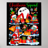 Christmas Squad Construction Trucks Excavators San Poster (Vorne)