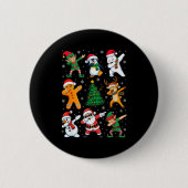 Christmas Squad Dabbing Santa Elf Family Matching  Button (Vorderseite)