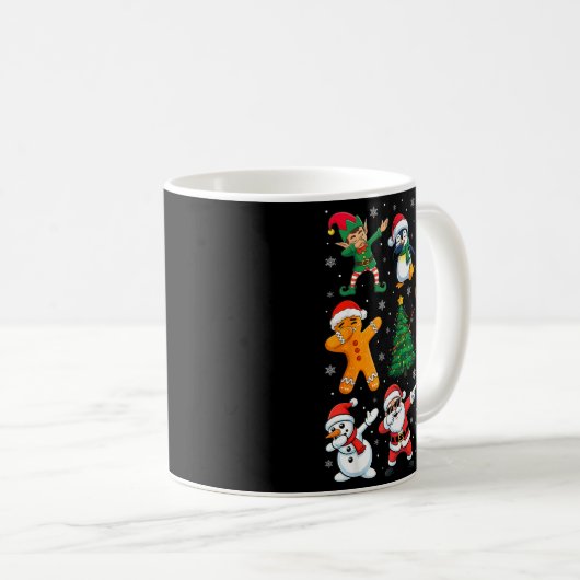 Christmas Squad Dabbing Santa Elf Family Matching Kaffeetasse (VorderseiteRechts)