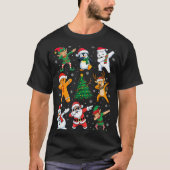 Christmas Squad Dabbing Santa Elf Family Matching T-Shirt (Vorderseite)
