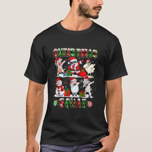 Christmas Squad Dabbing Santa Elf Farm Animals Chi T-Shirt (Vorderseite)
