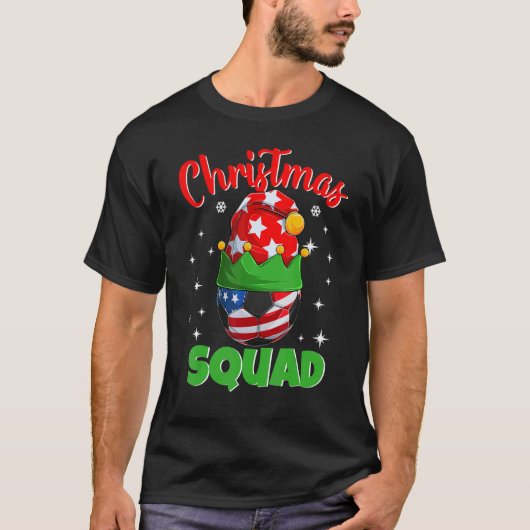 Christmas Squad Elf Soccer Family Matching Pajam T-Shirt (Vorderseite)