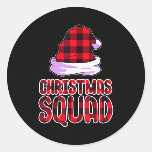 Christmas Squad Family Group Matching Christmas Pa Runder Aufkleber (Vorderseite)