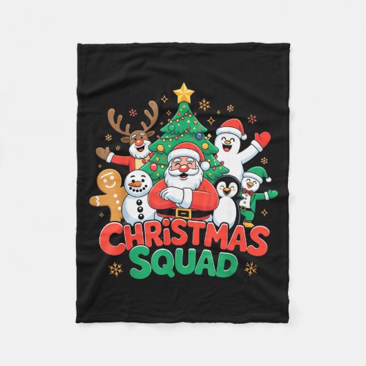 Christmas Squad Family Group Matching Pajamas Sant Fleecedecke (Vorderseite)