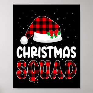 Christmas Squad Family Group Matching Red Kariert Poster