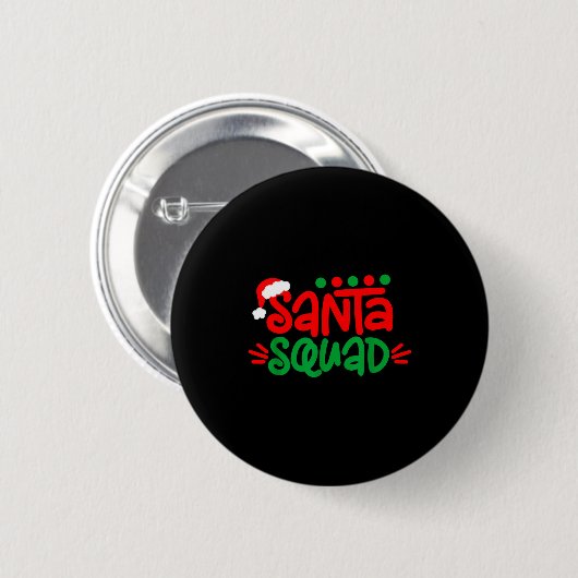 Christmas Squad Family Matching Xmas Santa Squad Button (Vorne & Hinten)