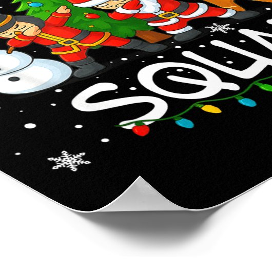 Christmas Squad Funny Matching Santa Reindeer Snow Poster (Ecke)