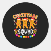 Christmas Squad Funny Xmas Gingerbread Family Matc Runder Aufkleber (Vorderseite)
