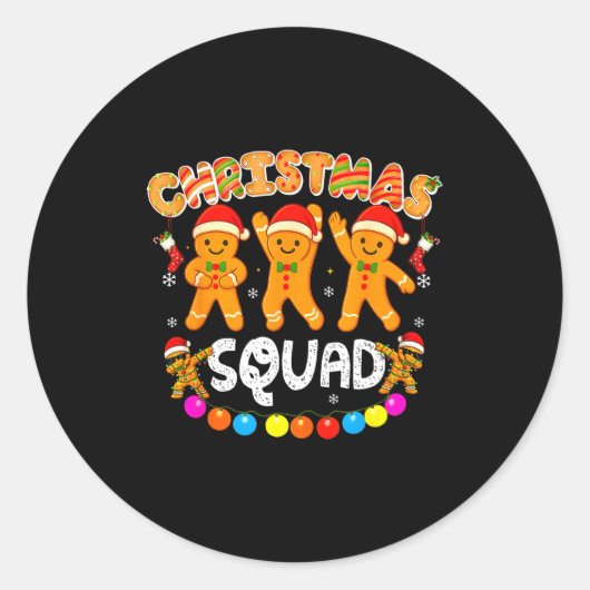 Christmas Squad Funny Xmas Gingerbread Family Matc Runder Aufkleber (Vorderseite)