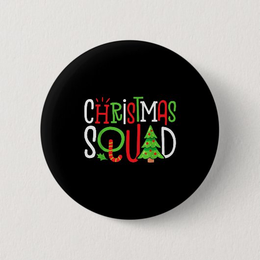 Christmas Squad Funny Xmas Tree Family Matching Pa Button (Vorderseite)