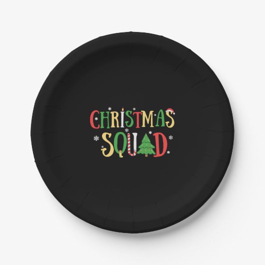 Christmas Squad Funny Xmas Tree Pappteller (Vorderseite)