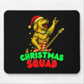 Christmas Squad Golden Retriever Dog Playing Guita Mousepad (Vorne)