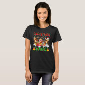 Christmas Squad Leopard Drei Santa Reindeer Elf m T-Shirt (Vorne ganz)
