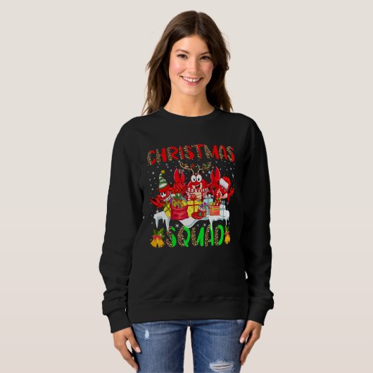 Christmas Squad Leopard Three Santa Reindeer Elf C Sweatshirt (Vorne ganz)