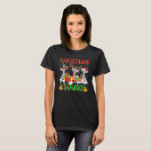 Christmas Squad Leopard Three Santa Reindeer Elf Z T-Shirt (Vorne ganz)