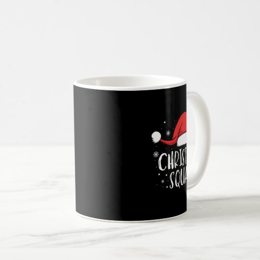 Christmas Squad Light Red Santa Hat Family Matchin Kaffeetasse (VorderseiteRechts)